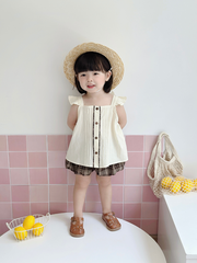 Set áo 2D cánh tiên quần bí phong cách HQ siêu xinh