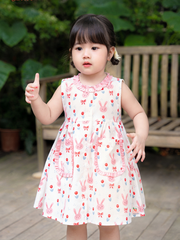 Váy cổ bèo nhún thỏ hồng