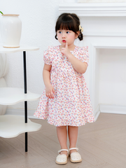 Vay tay dài hoa hồng leo phối ren ngực