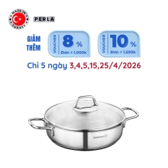 Nồi lẩu inox nấu bếp từ cao cấp Korkmaz Perla 2.3 lít thân thấp - Ø22x6cm - A1833
