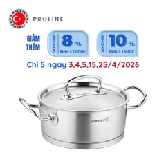 Nồi nấu bếp từ inox cao cấp Korkmaz Proline 4.5 lít thân thấp - Ø24x10cm - A1170
