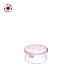 Hộp thủy tinh tròn chịu nhiệt, nắp hồng Iwaki 380ml
