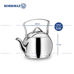 Ấm inox cao cấp Korkmaz Tombik 3.5 lít - Ø17x20cm - A094