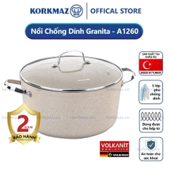 Nồi chống dính bếp từ Korkmaz Granita 3 lít - Ø20x10.5cm - A1260