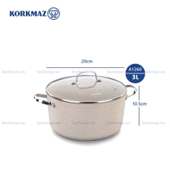 Nồi chống dính bếp từ Korkmaz Granita 3 lít - Ø20x10.5cm - A1260