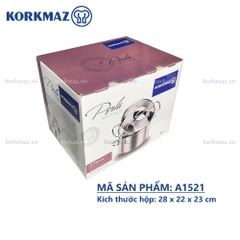 Bộ nồi xửng hấp inox cao cấp Korkmaz Perla - Ø20cm - A1521
