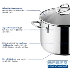 Nồi nấu bếp từ inox cao cấp Korkmaz Perla 3.5 lít - Ø20x11cm - A1655
