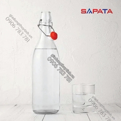 Combo 2 chai thủy tinh tròn nắp cài 1000ml - SAPATA