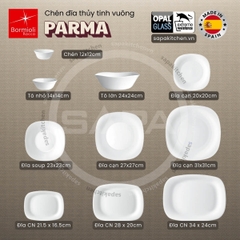 Đĩa thủy tinh chữ nhật trung Parma 20 x 28 cm