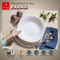 Đĩa soup thủy tinh vuông Parma 23 cm
