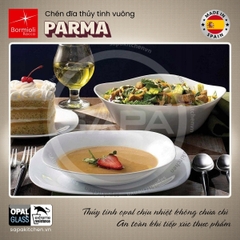 Bộ chén đĩa thủy tinh vuông Parma 12 món