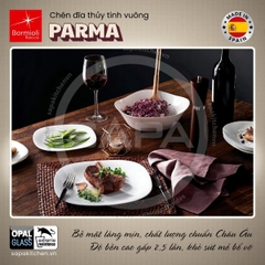 Bộ chén đĩa thủy tinh vuông Parma 12 món