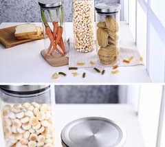 Hũ thủy tinh tròn nắp inox hít kín hơi 1.5L - SAPATA