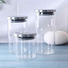 Hũ thủy tinh tròn nắp inox hít kín hơi 1.5L - SAPATA