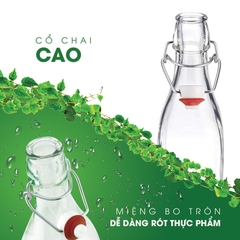 Chai thủy tinh tròn nắp cài kín hơi Giara 1L