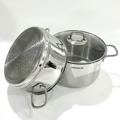 Bộ nồi xửng hấp inox cao cấp Korkmaz Perla - Ø20cm - A1521