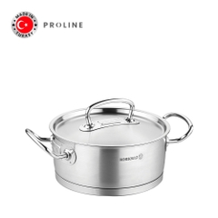 Nồi nấu bếp từ inox cao cấp Korkmaz Proline 4.5 lít thân thấp - Ø24x10cm - A1170