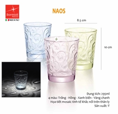 Combo 6 ly thủy tinh Naos 29.5cl màu hồng