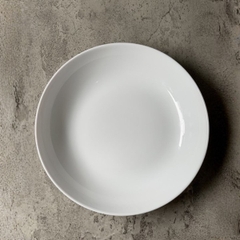 Đĩa soup thủy tinh tròn White moon 22 cm