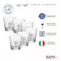Combo 6 ly thủy tinh hoa tuyết Sestriere Silver 24cl