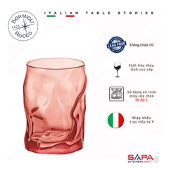 Ly thủy tinh Sorgente 30cl màu đỏ san hô nhạt