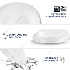 Đĩa soup thủy tinh vuông Parma 23 cm