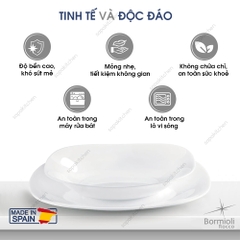 Đĩa soup thủy tinh vuông Parma 23 cm