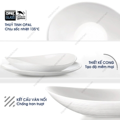Đĩa soup thủy tinh oval Prometeo 23 x 20 cm