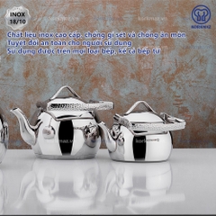 Ấm inox cao cấp Korkmaz Tombik 3.5 lít - Ø17x20cm - A094