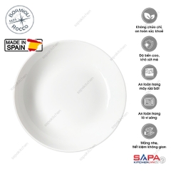 Đĩa soup thủy tinh tròn White moon 22 cm