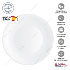 Đĩa thủy tinh tròn lớn White moon 27 cm