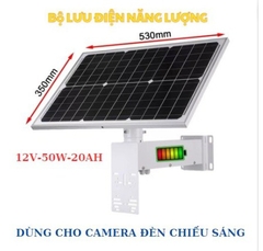 Bộ Pin Lưu Điện 50w-20ah Chạy Camera-Tấm Năng Lượng Mặt Trời