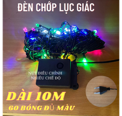 Dây Đèn Chớp 10m Lục Giác 7 màu