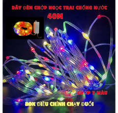 Dây Đèn Chớp Ngọc Trai 40m Chống Nước-Đủ Màu-Chạy Đuổi