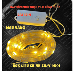 Dây Đèn Chớp Ngọc Trai 40m Chống Nước-Màu Vàng-Chạy Đuổi