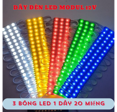 Dây Đèn LED Modul 12v ( 3 Bóng ) 1 Dây 20 Miếng Trắng, Vàng