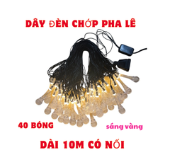 Dây Đèn Led Pha Lê 10m sáng vàng-- Có Đầu Nối