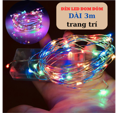 Đèn Led Đom Đóm 3m Trang Trí Noel ( Ko pin )