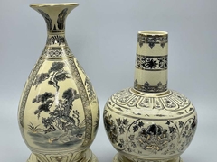Bình Âm Dương S3 Gốm Chu Đạu Vẽ Vàng Kim