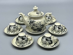 Bộ Ấm Trà Hoa Sen Gốm Chu Đậu Truyền Thống