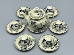 Bộ Ấm Trà Hoa Sen Gốm Chu Đậu Truyền Thống
