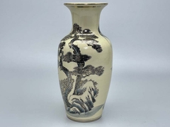 Bình Cắm Hoa Gốm Chu Đậu Vẽ Vàng Kim RG-000757