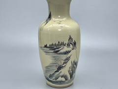 Bình Cắm Hoa Gốm Chu Đậu Vẽ Vàng Kim RG-000757