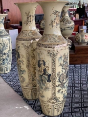 Lục Bình Tứ Cảnh Vẽ Vàng 24K 1.55m Gốm Chu Đậu