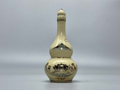 Nậm Rượu Họa Tiết Hoa Sen Gốm Chu Đậu Vẽ Vàng Kim