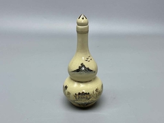 Nậm Rượu Họa Tiết Hoa Sen Gốm Chu Đậu Vẽ Vàng Kim