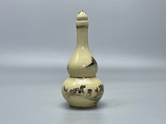 Nậm Rượu Họa Tiết Hoa Sen Gốm Chu Đậu Vẽ Vàng Kim