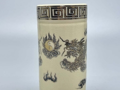 Ống Hương Gốm Chu Đậu Vẽ Vàng Kim RG-0007601