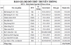 Bộ Đồ Thờ Hoạ Tiết Rồng Trầu + Lục Bình 1,6m Gốm Truyền Thống