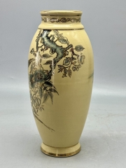 Bình Phi Yến Chim Đào H35 Gốm Chu Đậu Vẽ Vàng